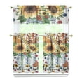 thumbnail image 1 of Fall Festival Tier Curtains Set of 3 Pumpkin Pattern Semi-Sheer Kitchen Window Treatment Panels, 1 of 6