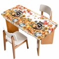 Fall Fitted Tablecloth for 6 ft Rectangle Tables Pumpkin Raccoon Table ...