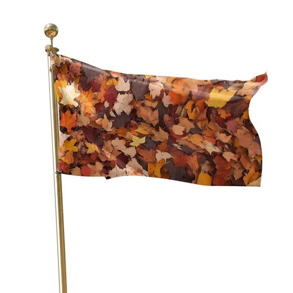 Fall Flags for Outside 2x3 ft Orange Fallen Leaves Outdoor Flags Double Sided Grommets House Banner Autumn Leaf Plant Thanksgiving Patio Yard Flag for Outdoor Party Porch Garden Decorations Indoor