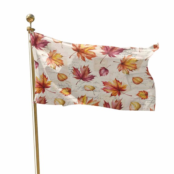 Fall Flags for Outside 2x3 ft Orange Maple Leaf Outdoor Flags Double Sided Grommets House Banner Vintage Fallen Leaves Thanksgiving Patio Yard Flag for Outdoor Party Porch Garden Decorations Indoor