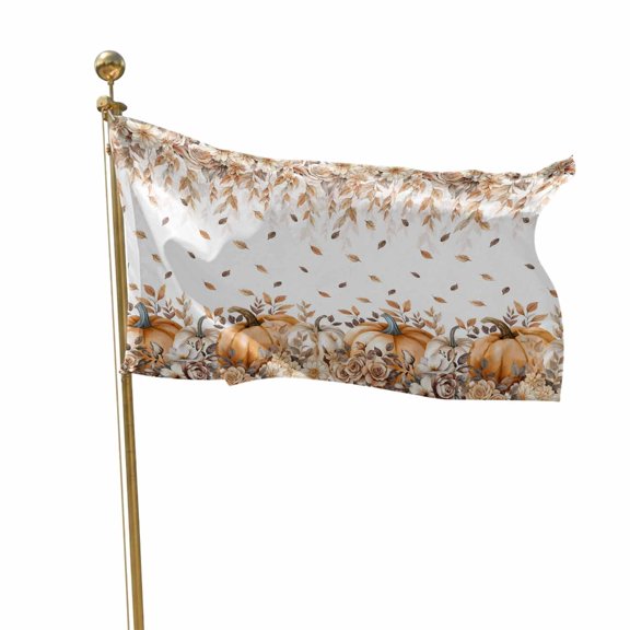 Fall Flags for Outside 2x3 ft Pumpkin Outdoor Flags Double Sided Grommets Banner Fallen Fallen Leaves Roses Flowers Thanksgiving Patio Yard Flag for Outdoor Party Porch Garden Decorations Indoor
