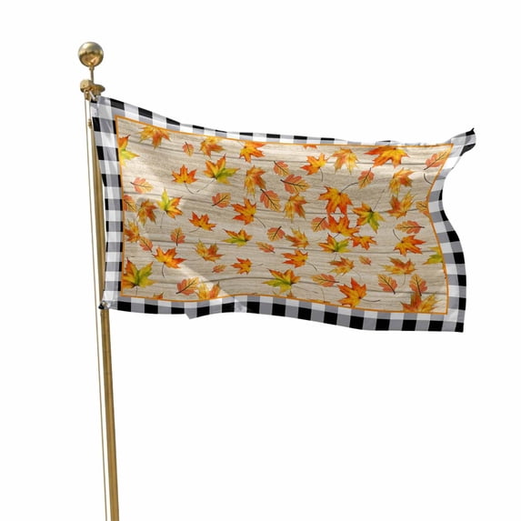 Fall Flags for Outside 3x5 ft Orange Maple Leaf Outdoor Flags Double ...