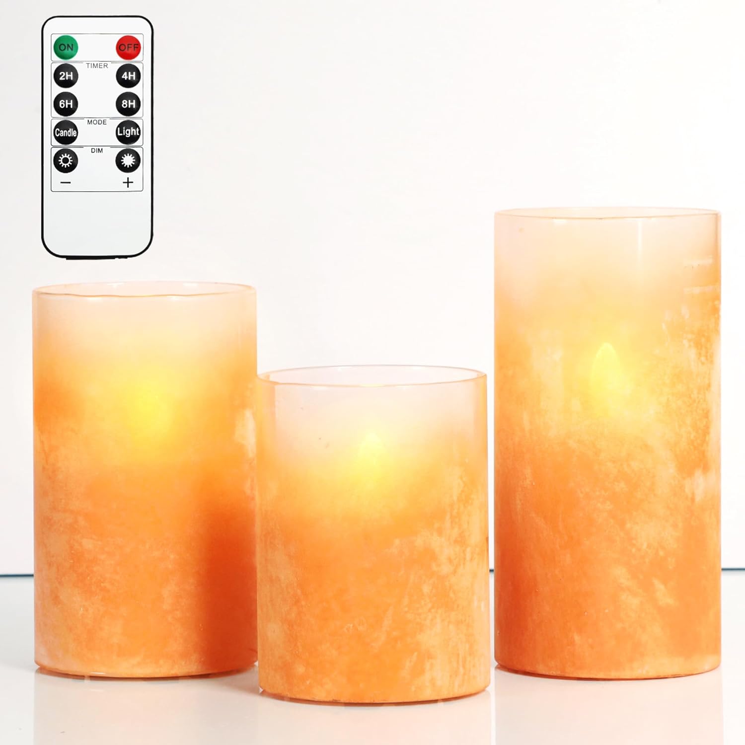 Fall Flameless Candles Harvest LED Remote Timer Dimmable