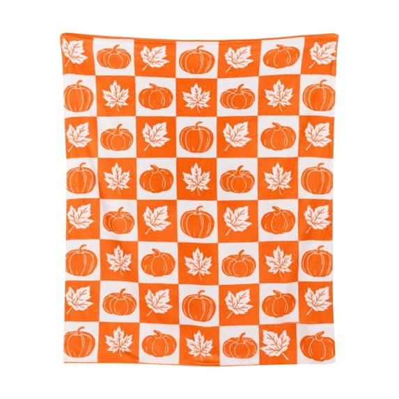 Fall Flannel Fleece Throw Blanket, Halloween Thanksgiving Multiple Patterns Soft Plush Warm Blanket, Decorative Holiday Blanket for Couch Bed Sofa Home Decor
