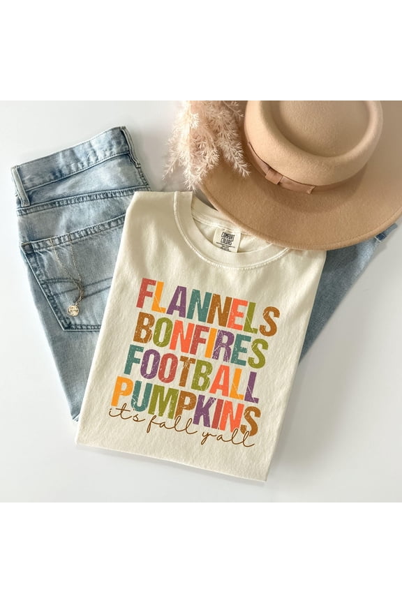 Fall Flannels Bonfires Football T-Shirt