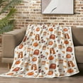 thumbnail image 1 of Fall Fleece Throw Blanket, Autumn Pumpkin Spice and Everything Nice with Books Wraps Coffees Lattes Pumpkins Pies Oversized, Soft Blanket for Couch,Cozy,Warm,Lightweight,60"X80", 1 of 8
