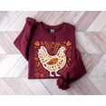 thumbnail image 1 of Fall Floral Chicken Sweatshirt: Rustic Farmhouse Crewneck Sweatshirt All Size S-5XL, 1 of 5