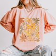 thumbnail image 1 of Fall Floral Glitter - Women's Lightweight Garment Dyed Sweatshirt, 1 of 14