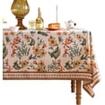 thumbnail image 1 of Fall Floral Linen Tablecloth for Rectangle Tables,French Rustic Table Cloth with Colorful Flowers Pattern,Farmhouse Decor for Kitchen Parties Thanksgiving Christmas New Year,55"*79", 1 of 6