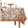Fall Floral Linen Tablecloth for Rectangle Tables,French Rustic Table