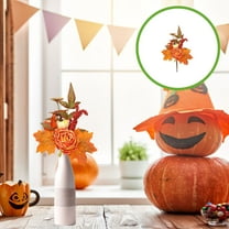 Fall Floral Picks, Autumn Pumpkin Berry Picks Maple Leaves Stems Artificial Fall Flower Picks for Harvest All Saints' Day Thanksgiving Christmas DIY Home Table Decor