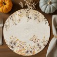 thumbnail image 1 of Fall Floral Round Braided Placemats Set of 4, Wildflower Plant Heat Insulation Place Mats Washable Non-Slip Table Mats for Kitchen Dining Party, 15 Inches, 1 of 8
