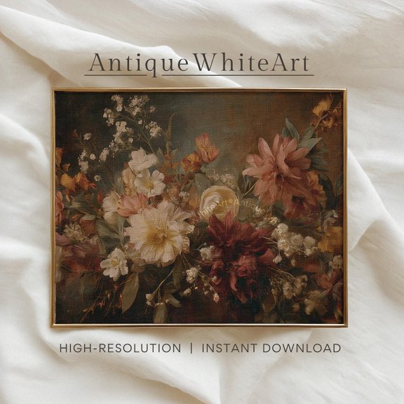 Fall Floral Wall Art Moody Autumn Botanical Print Dark Fall Rustic Fall Art Seasonal Art