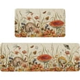 thumbnail image 1 of Fall Flower Kitchen Mat Set of 2,Autumn Mushroom Kitchen Rug,Thanksgiving Holiday Creative Decor Anti Fatigue Waterproof Stain Resistant Floor Rug Non Slip Cushioned Floor Mat 17x29 and 17x47 in, 1 of 6