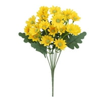 Fall Flowers Artificial for Decoration, 12.6" Fake Mums Fall Floral Arrangement Silk Chrysanthemums Bouquet for Outdoor Home Indoor Table Pots Vase Cemetery Decoration,1Pcs C