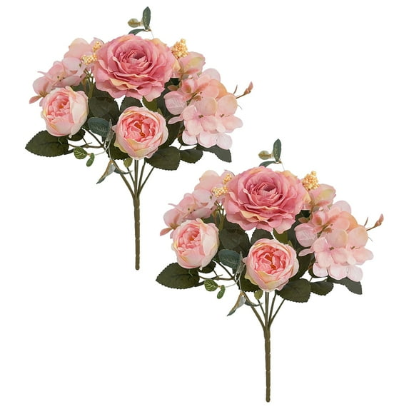 Fall Flowers Artificial for Decoration 2PC Artificial Peony Silk Flowers Real Looking Bouquet for Wedding Centerpiece, Table Decoration, Mother's Day Gift