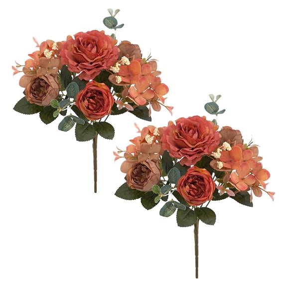 Fall Flowers Artificial for Decoration 2PC Artificial Peony Silk Flowers Real Looking Bouquet for Wedding Centerpiece, Table Decoration, Mother's Day Gift