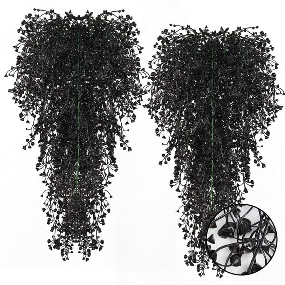 Fall Flowers Artificial for Decoration Artificial Hanging Fern Plant Garland Faux Greenery Vines for Wall Room Decor, Home Garden Wedding Party Indoor Outdoor Decoration