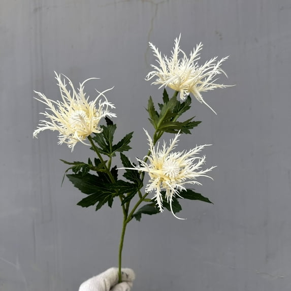 Fall Flowers Artificial for Decoration Artificial Purple Thistle Flowers Long Stem Eryngium Bunch for Wedding Bouquet Centerpiece Faux Sea Holly Decor