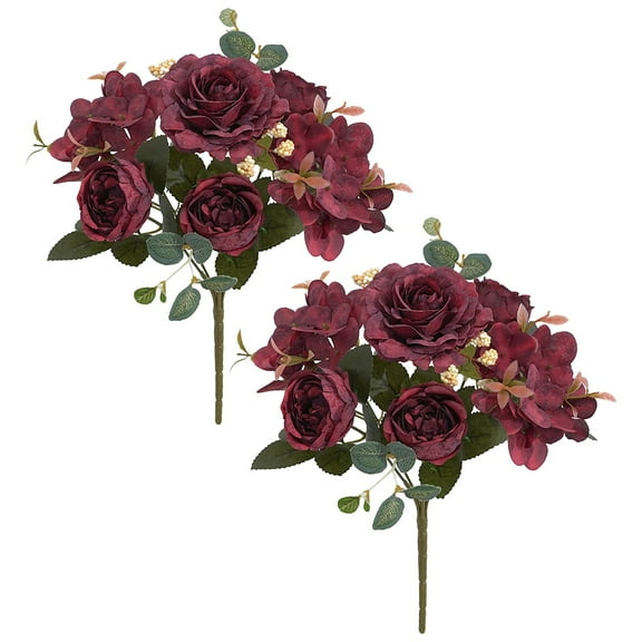 Fall Flowers Artificial for Decoration - Dienrx Flowers Silk Flowers 2Pcs Peony Artificial Flowers Real and Look for Home Wedding Centerpiece Table Decoration Mother' Day Birthday Gift for Women Girl