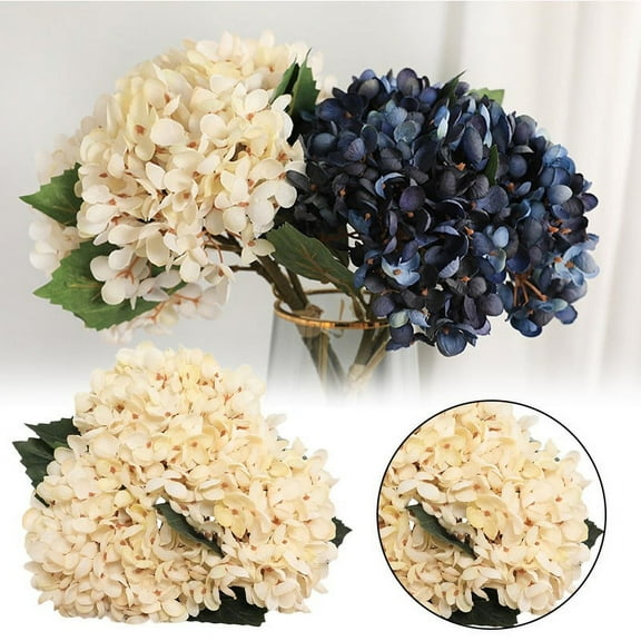 Fall Flowers Artificial for Decoration Full Hydrangea Silk Artificial Flowers DIY Reusable Faux Floral for Bridal Wedding Decor, Home Centerpieces, Vitality Boosting Home & Event Decoration