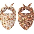 thumbnail image 1 of Fall Flowers Dog Bandanas Reversible Large 2 Pack, Autumn Thanksgiving Harvest Floral Adjustable Triangle Scarves for Small Medium Large Extra Large Dogs Pets, 1 of 6