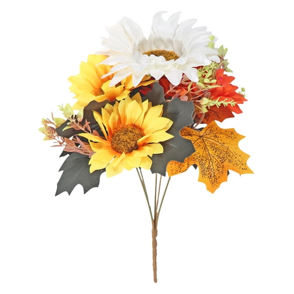 Fall Flowers Faux Maple Leaves Stems,Artificial Flower Bouquet for Table,Plastic Autumn Picks Centerpieces Fall Faux Flowers for Vases Home Fireplace Thanksgiving Décor