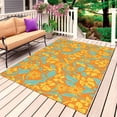 thumbnail image 1 of Fall Flowers Outdoor Rug for Patio/Deck/Porch, Non-Slip Large Area Rug 5 x 8 Ft, Orange Farmhouse Flowers Leaves Ethnic Indoor Outdoor Rugs Washable Area Rugs, Reversible Camping Rug Carpet Runner, 1 of 8