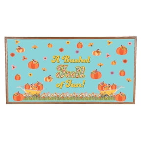 Fall Flowers & Pumpkins Cardstock Classroom Bulletin Board Set - 54 pieces