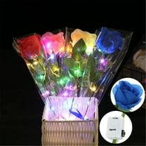 Fall Flowers Roses Valentines LED PC 1 Rose Simulation Luminous Rose Glowing Home Decor Fake Flowers Outdoor