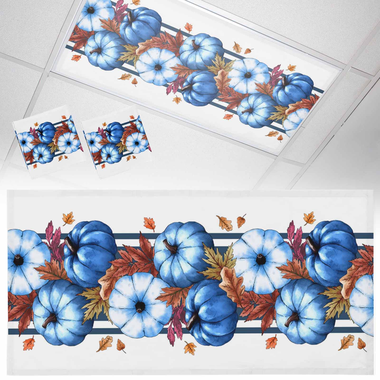 Fall Fluorescent Light Covers for Ceiling Lights Blue Pumpkin Light ...