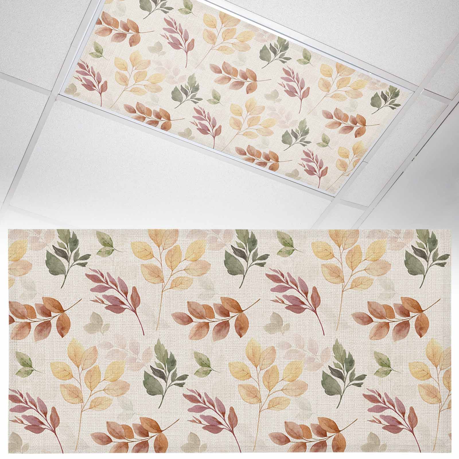 Fall Fluorescent Light Covers for Ceiling Lights Eucalyptus Leaves ...