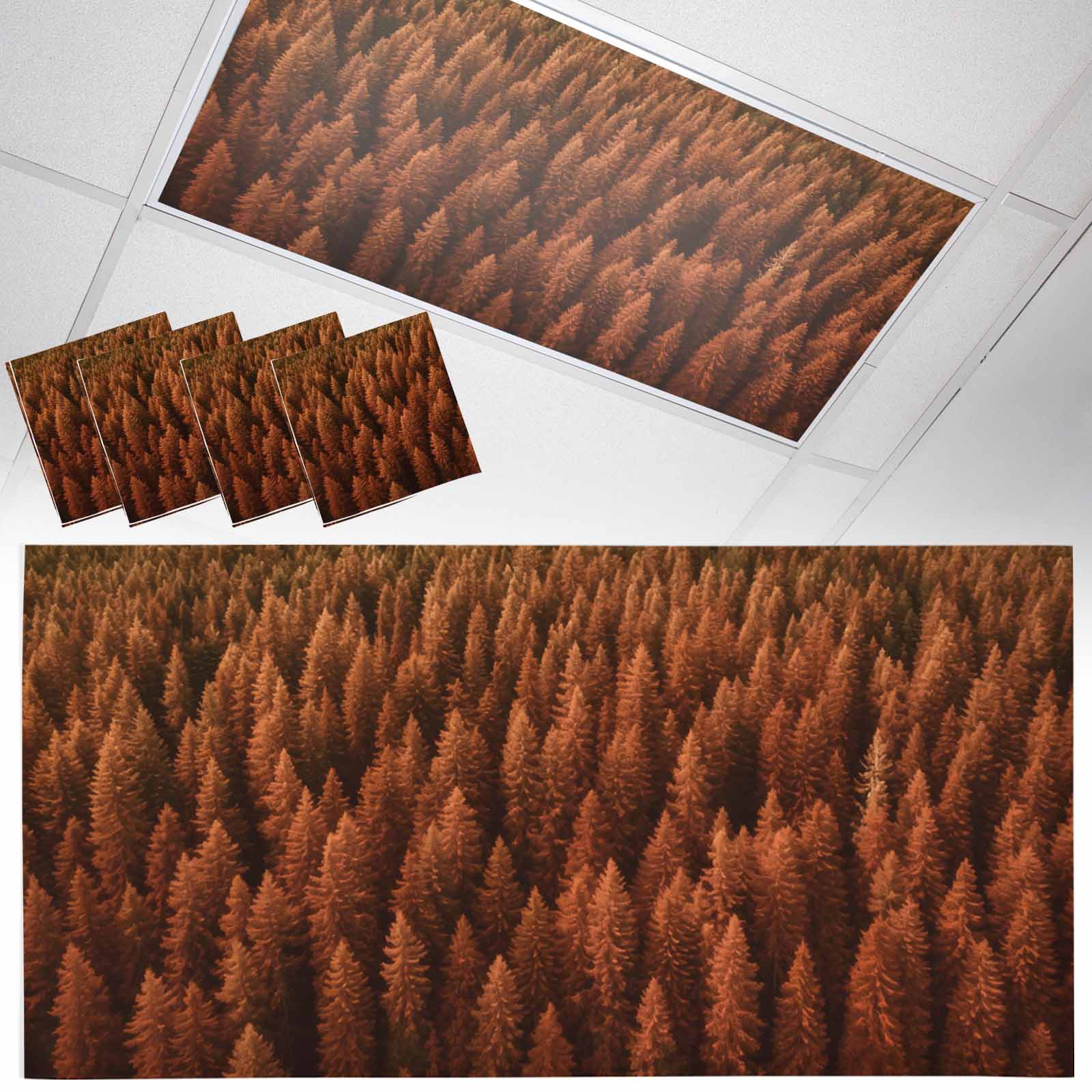 Fall Fluorescent Light Covers for Ceiling Lights Forest Branch Leaves ...