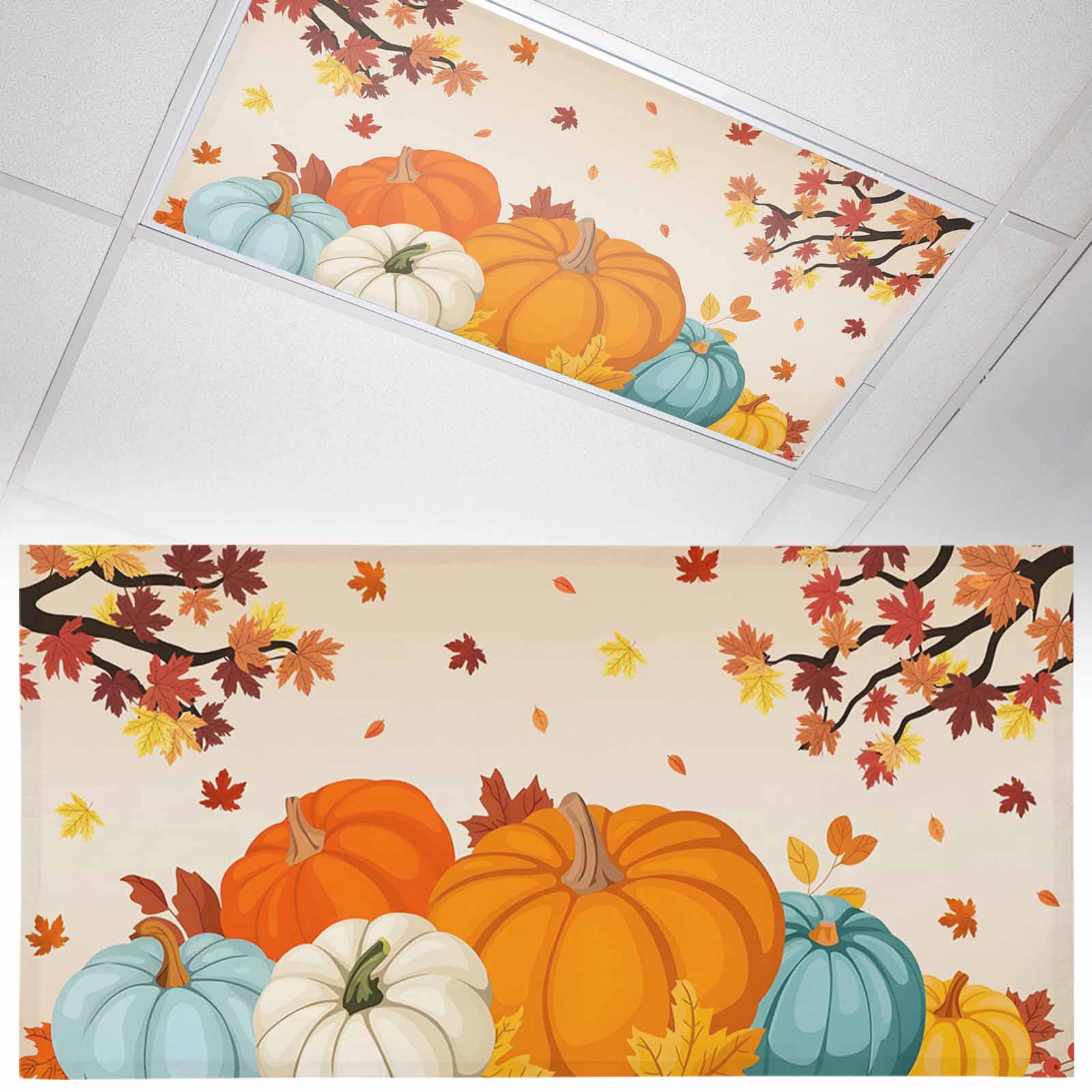 Fall Fluorescent Light Covers for Ceiling Lights Harvest Pumpkin Light ...