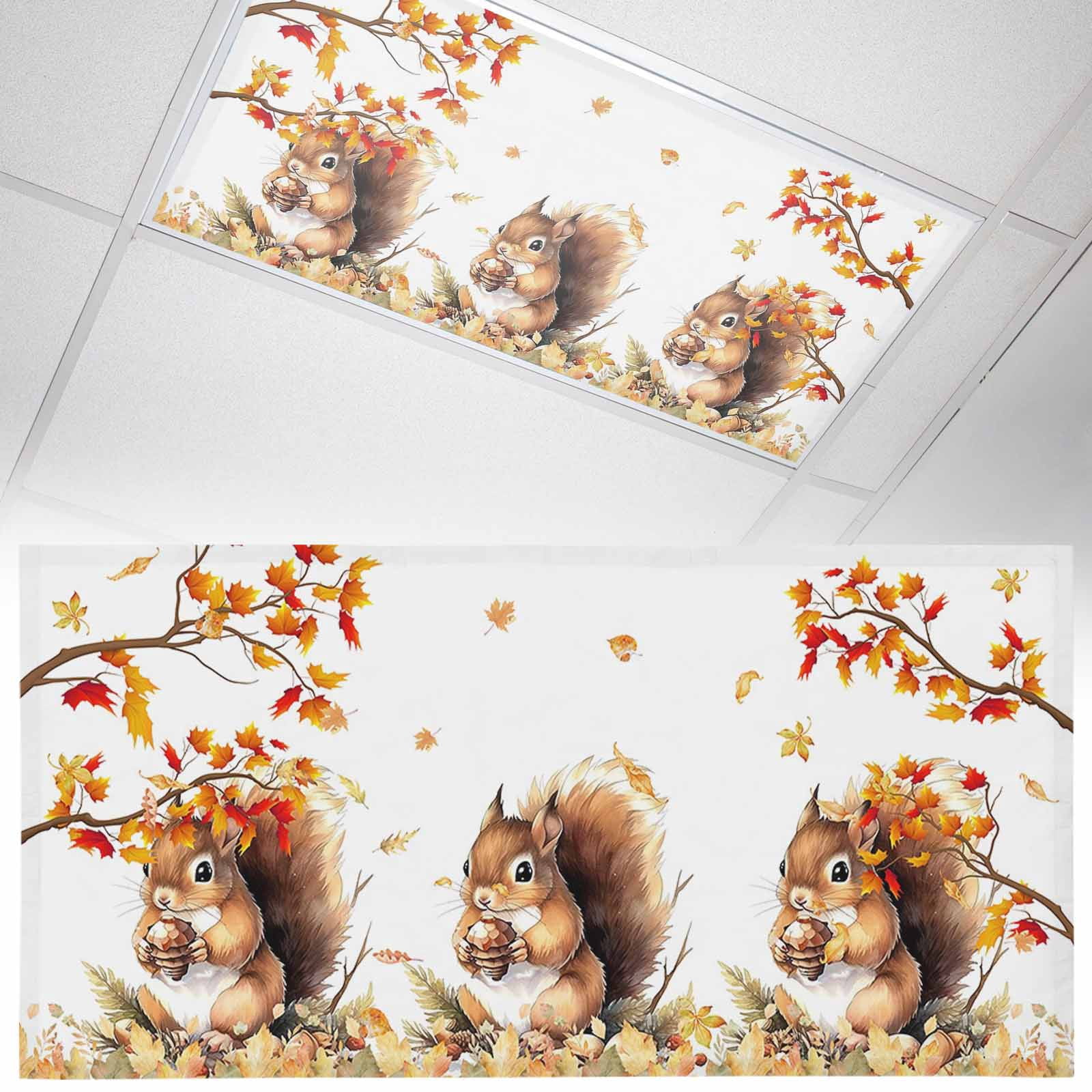 Fall Fluorescent Light Covers for Ceiling Lights Maple Leaf Tree Light ...