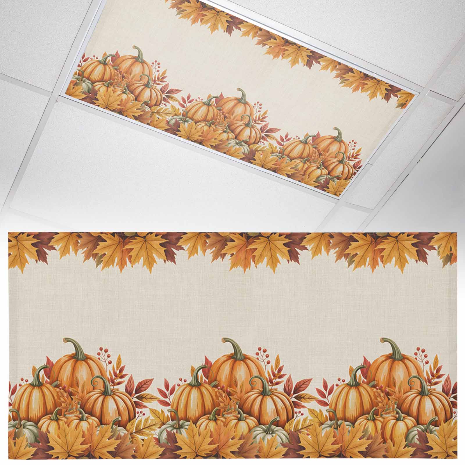 Fall Fluorescent Light Covers for Ceiling Lights Pumpkin Light Filters ...