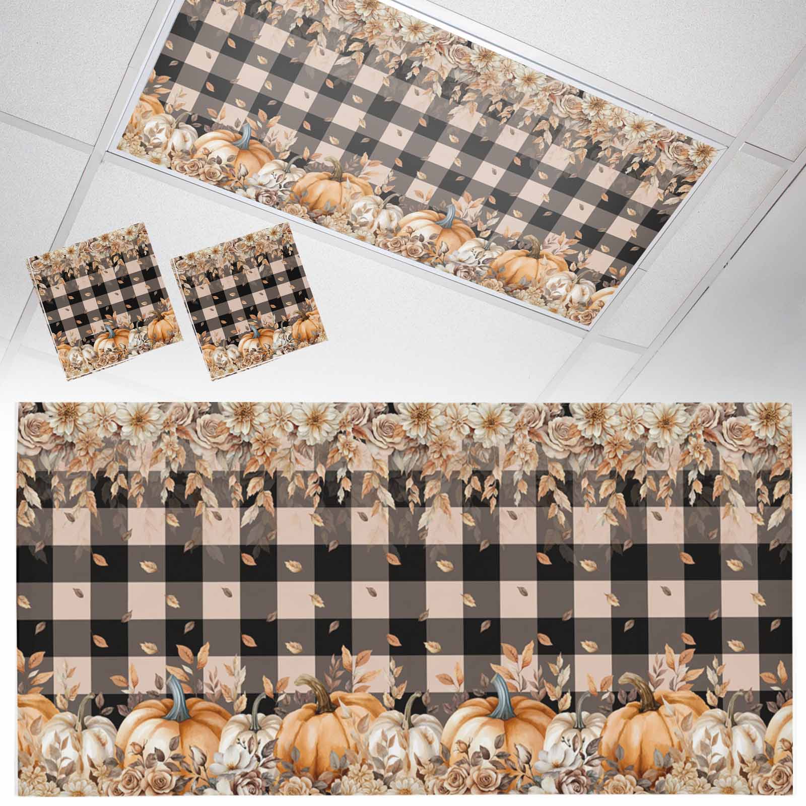 Fall Fluorescent Light Covers for Ceiling Lights Pumpkin Magnetic Light ...