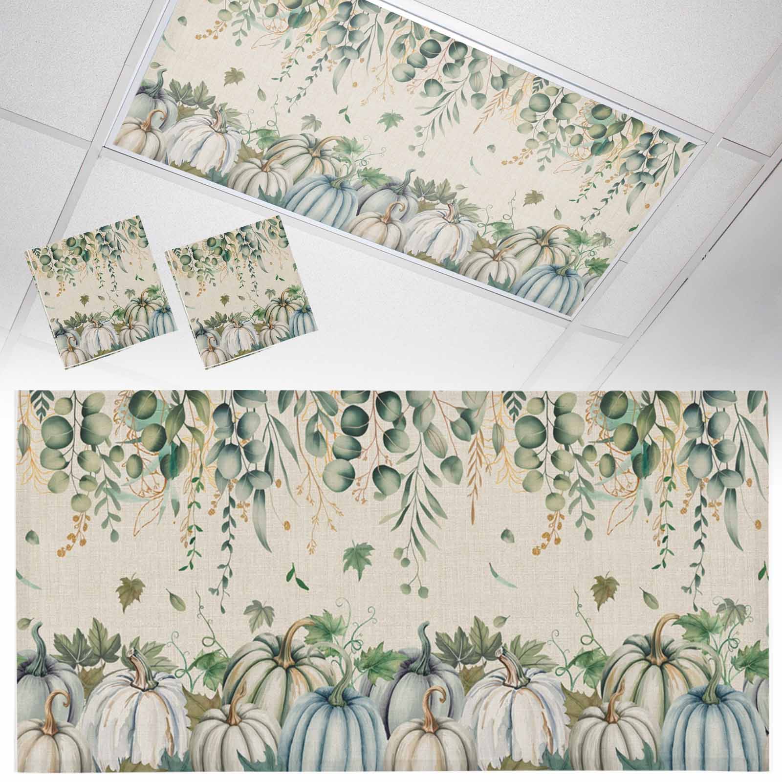 Fall Fluorescent Light Covers for Ceiling Lights Pumpkin Light Filters ...