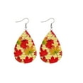 thumbnail image 1 of Fall Foliage Faux Leather Teardrop Earrings, 1 of 1