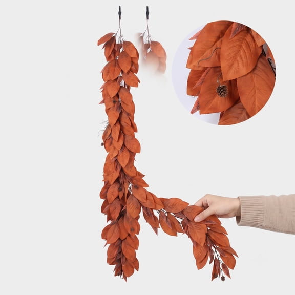 Fall Foliage Garland, 72 Inch Artificial Leaves Fall Vine, Decorative Fall Garlands for Decoration, Fall Hanging Decor, Faux Magnolia Autumn Greenery for Mantel Fall Decor, Table