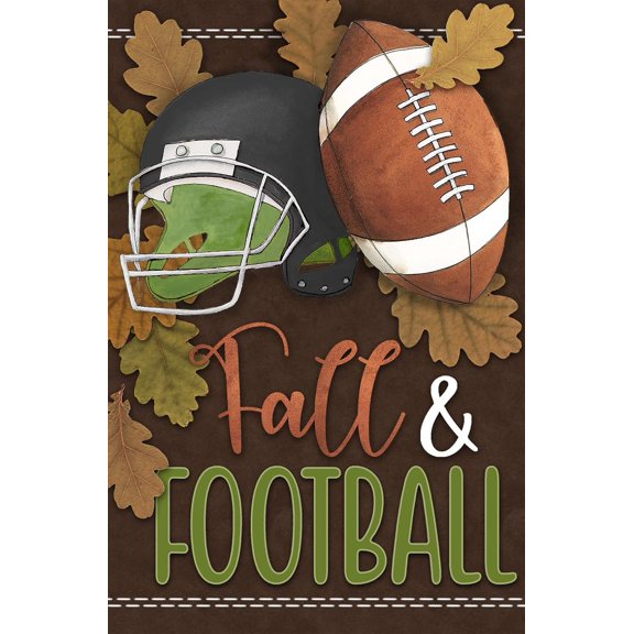 Fall & Football Harvest Decoration Autumn Seasonal Holiday Garden Flag Farmhouse Outdoor Yard Banner 12" x 18"