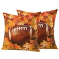 thumbnail image 1 of Fall Football Outdoor Pillow Covers 16"x16" Set of 2,Waterproof Throw Pillow Covers for Patio Furniture,Thanksgiving Maple Leaf Orange Yellow Decorative Cushion Pillowcases for Garden Couch Sofa, 1 of 9