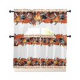 thumbnail image 1 of Fall Football Pumpkin Swag Curtains for Living Room/Bedroom Windows, Thanksgiving Maple Orange Check Autumn Kitchen Curtains and Valances Set 36 Inch Length, Swags Valance Curtain Panels, 1 of 5