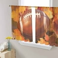 thumbnail image 1 of Fall Football Sheer Curtains 54 Inches Length 2 Panels Set, Window Sheer Curtains for Living Room/Bedroom, Thanksgiving Maple Leaf Orange Yellow Light Filtering Rod Pocket Curtain 52'' x 54'' x 2, 1 of 7