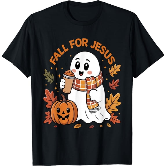 Fall For Jesus Christian Autumn Cute Ghost Pumpkin T-Shirt - Walmart.com