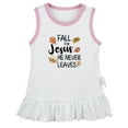 thumbnail image 1 of Fall For Jesus He Never Leaves Novelty Dresses For Baby, Newborn Babies Skirts, Infant Princess Dress, 0-24M Kids Graphic Clothes (White Sleeveless Dresses, 0-6 Months), 1 of 4