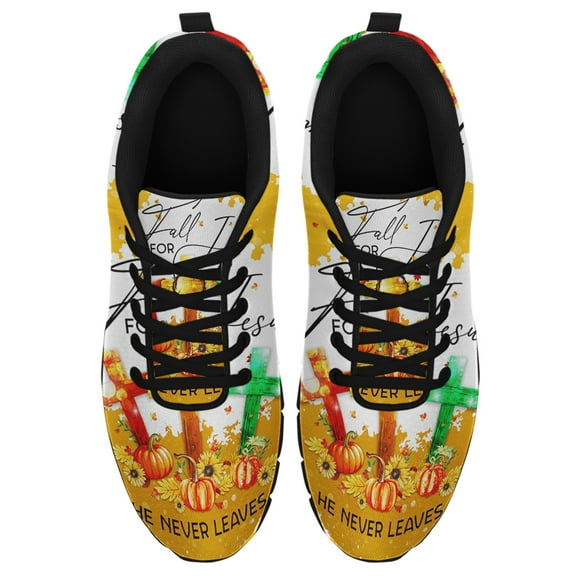 Fall For Jesus He Never Leaves W Running Shoes Sneakers Mesh Black Size 3.5