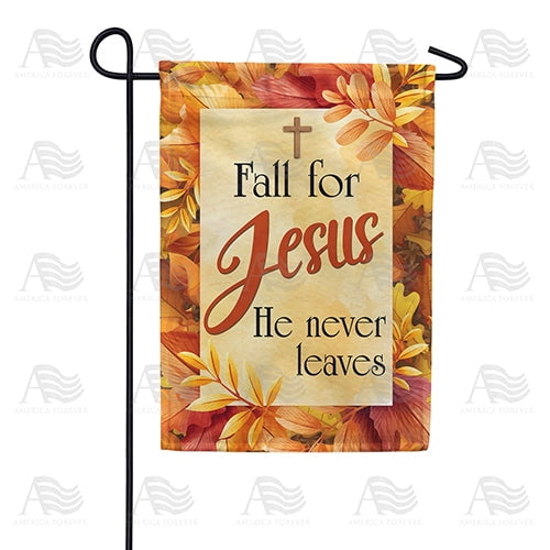 Fall For Jesus Leaf Border Autumn Religious Quote Outdoor Display, 12x18 POLE NOT INCLUDED