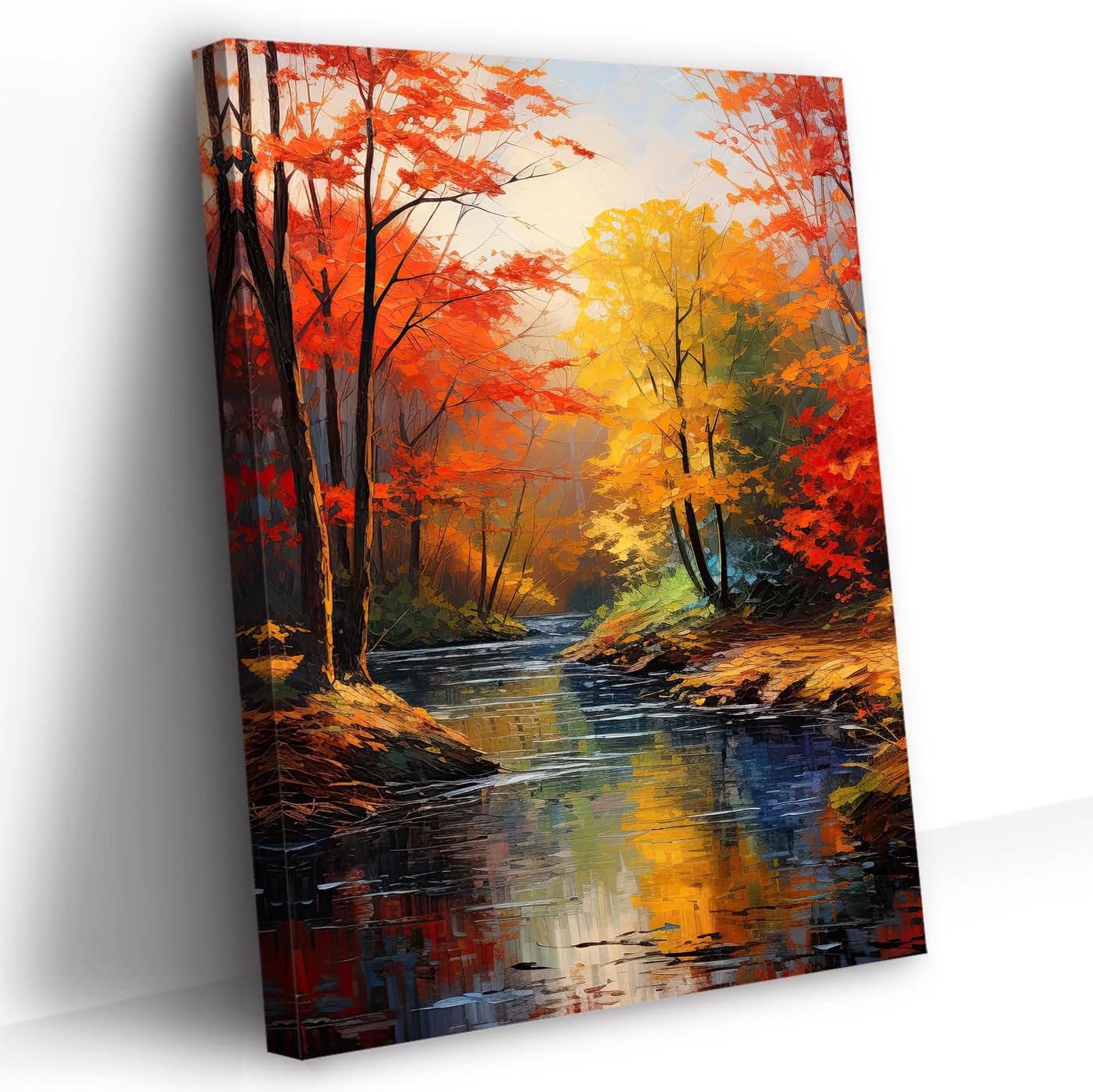 Fall Forest Canvas Wall Art Autumn Painting Print Forest Path with ...