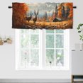 thumbnail image 1 of Fall Forest Deer Curtains Valances for Home Decor Rustic Wild Animal Moose Elk Autumn Farmhouse Thermal Insulated Room Darkening Curtain for Dinning Room 54 by 18 in, 1 Panel, 1 of 6